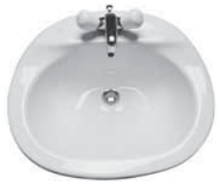 Washbasins Oval Countertop Washbasin, 56 cm, One Tap Hole — 56cm