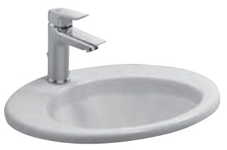 Washbasins Oval Countertop Washbasin, 61 cm, One Tap Hole — 61cm