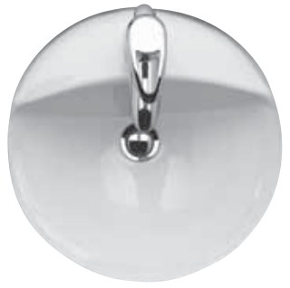 Washbasins Circle Undercounter Washbasin, One Tap Hole — 43x49cm