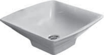 Washbasins Independent Above Counter Square Washbasin, 45 cm, No Tap Hole — 45cm