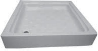 Shower Trays Acrylic Square Shower Tray With Panel — 90x90x17cm