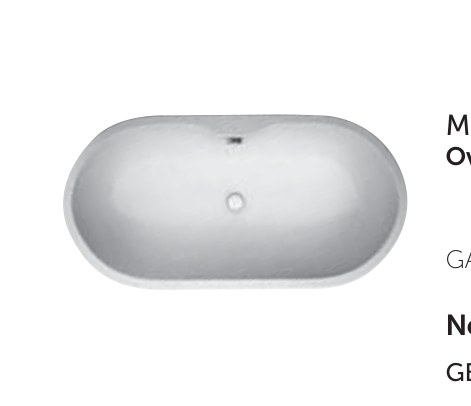 Media Plus Oval Free-standing Bathtub, 175x80 cm — 175x80cm