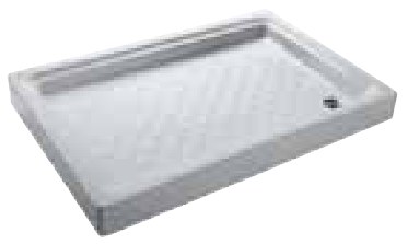Shower Trays Rectangular Shower Tray With Panel — 100x80x17cm