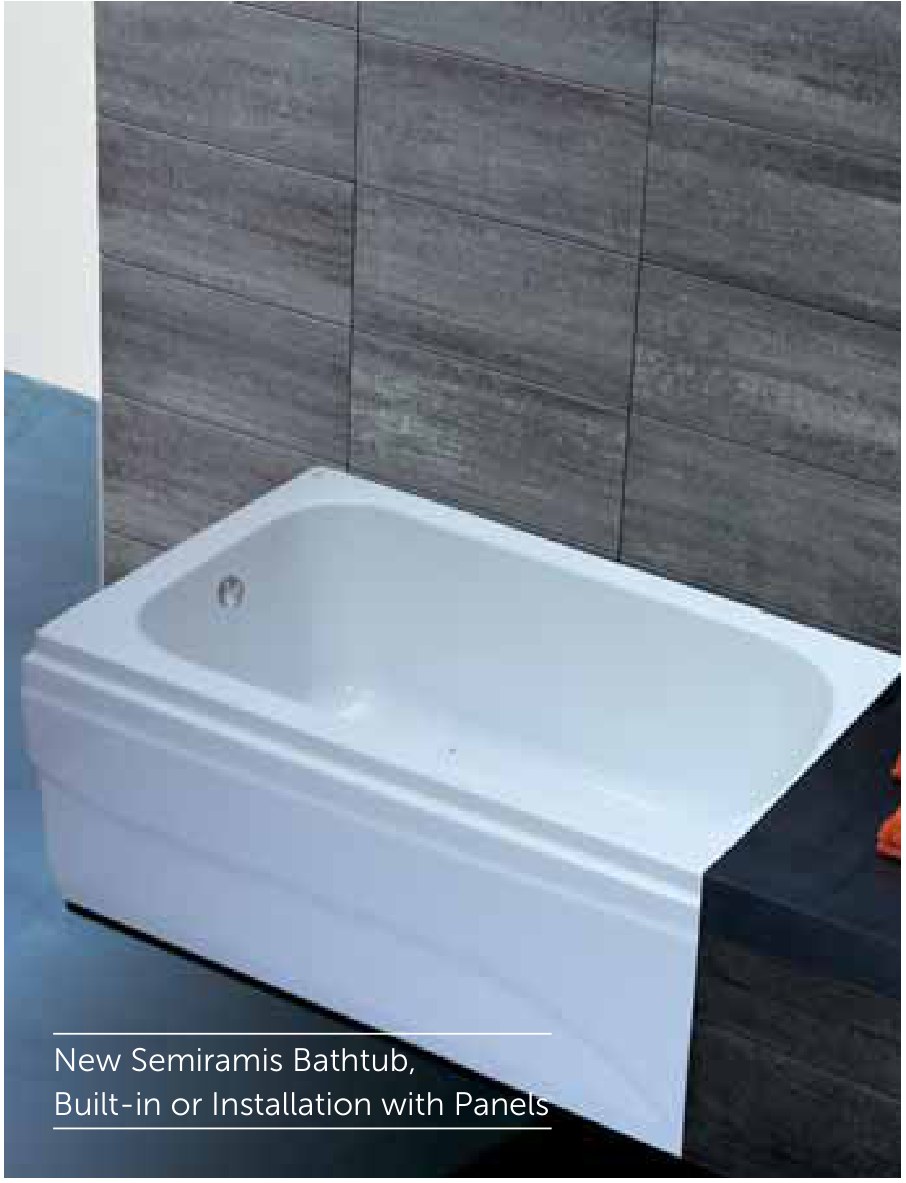 New Semiramis Bathtub For Built-in Installation Or Installation With P — 120x70cm