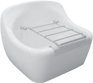 Washbasins Rectangular Wall-mounted Utility Washbasin, 44.5 cm, No Tap Hole